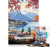 Rompecabezas de 1000 Piezas para Adultos,Paisaje de Queenstown,Nueva Zelanda,Corte Impecable,Divertido Juego de concentración,Regalo de Juego Gratuito,Regalo de cumpleaños Divertido (38x26cm)