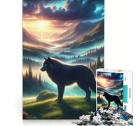 Rompecabezas de 1000 Piezas para Adultos Paisaje del Lobo Solitario Juego Familiar interacción Entre Padres e Hijos cumpleaños y Navidad 38x26cm