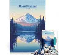 Rompecabezas de 1000 Piezas para Adultos Paisaje del Monte Rainier, Juego Imposible, análisis y lógica, fortalece el Amor Entre Parejas 38x52cm