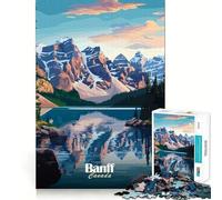 Rompecabezas de 1000 Piezas para Adultos Paisaje del Parque Nacional Banff,Bordes Lisos,Juguete de construcción,Juego Relajante,Escena navideña (38x52cm)