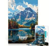 Rompecabezas de 1000 Piezas para Adultos Paisaje del Parque Nacional Jasper,Canadá Arte Divertido,Estimulante para la Mente Juego Relajante Regalo Ideal para Navidad (38x52cm)