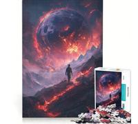 Rompecabezas de 1000 Piezas para Adultos: Paisaje del Planeta en Llamas, Juegos relajantes, desafiante para completar, Lista de Deseos con Papá Noel, 38x26cm