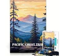 Rompecabezas de 1000 Piezas para Adultos Paisaje del Sendero de la Cresta del Pacífico,Arte de Bordes Exactos,Juego de Lógica,Diversión y Relajación,Regalo Festivo y de Ocio (50x75cm)