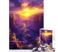 Rompecabezas de 1000 Piezas para Adultos Paisaje épico de cañón al Atardecer decoración del hogar Juguetes Ideas de Regalos Juego Familiar con Piezas de Formas aleatorias Totalmente entrelazadas