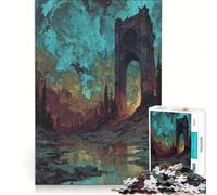 Rompecabezas de 1000 Piezas para Adultos: Paisaje etéreo con Torre del Reloj, Juego Familiar, ejercita tu Mente y Tus Manos, Toda la Familia 38x52cm