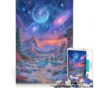Rompecabezas de 1000 Piezas para Adultos, Paisaje fantástico con cuerpos celestes, Juguetes antiestrés, desafío exigente, cumpleaños 38x52cm