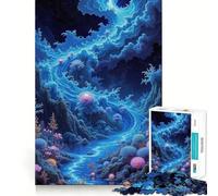 Rompecabezas de 1000 Piezas para Adultos Paisaje fantástico del río Azul,decoración de Ajuste Limpio,Actividad Cerebral Divertida,Juego Acogedor,Regalo Festivo de Ocio 38x52cm