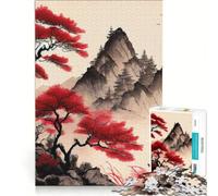 Rompecabezas de 1000 Piezas para Adultos: Paisaje japonés Pintado, Juego Educativo, Entrena tu Cerebro y Tus Manos, Mejora el Amor Entre Parejas 38x52cm