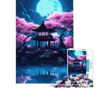 Rompecabezas de 1000 Piezas para Adultos Paisaje japonés Pintura desafío para la Inteligencia Cerebral Juguetes adictivos Juegos relajantes Aprendizaje Regalo Educativo de cumpleaños (tamaño 38x52cm)