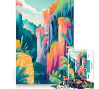 Rompecabezas de 1000 Piezas para Adultos Paisaje Minimalista de cañón Vibrante, Juego de lógica de Ajuste Exacto, Juguete Divertido, Juego de Juego Libre, Regalo de cumpleaños (38x26cm)