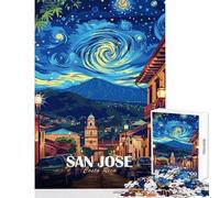 Rompecabezas de 1000 Piezas para Adultos Paisaje Nocturno de San José Costa Rica Arte Juego práctico desafío difícil Juguetes de decoración para el hogar Regalo de cumpleaños Regalos (38x52cm)