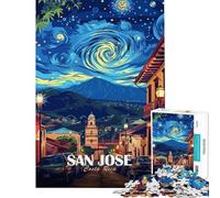 Rompecabezas de 1000 Piezas para Adultos Paisaje Nocturno de San José Costa Rica Rompecabezas artísticos para Adultos Juego práctico Divertido y con Humor Regalo de cumpleaños (Tamaño 50x75cm)