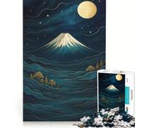 Rompecabezas de 1000 Piezas para Adultos Paisaje Nocturno del Monte Fuji Juego Familiar, para Relajarse intelectualmente Colección de Artistas Bellas Artes 50x75cm