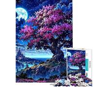 Rompecabezas de 1000 Piezas para Adultos Paisaje Nocturno fantástico Rompecabezas para Adolescentes Mejora la Memoria Desafío Educativo Juego de desafío único 38x26cm