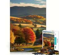 Rompecabezas de 1000 Piezas para Adultos Paisaje otoñal con Camino sinuoso,Bordes limpios,Juego de Desarrollo cognitivo,Juego pausado,diversión Festiva,Regalo de Ocio (38x26cm)