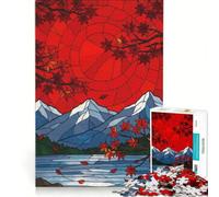 Rompecabezas de 1000 Piezas para Adultos Paisaje otoñal con vidrieras Juego de ingenio Corte de precisión colección de Artistas Bellas Artes 38x52cm