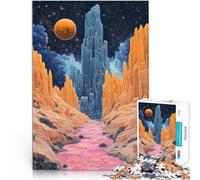 Rompecabezas de 1000 Piezas para Adultos Paisaje Surrealista de cañón Extraterrestre Juguetes educativos Regalo Divertido 52x38cm
