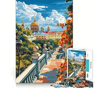 Rompecabezas de 1000 Piezas para Adultos Paisaje Urbano con Catedral y follaje otoñal Diseño de Corte preciso Un desafío Inteligente Un Juego para Pasar el rato Decoración navideña para la Pared