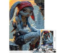 Rompecabezas de 1000 Piezas para Adultos Paisaje Urbano Conejo Adolescente Juego práctico Actividades Familiares Juguete Educativo Ayuda a ejercitar el Cerebro (38x52cm)