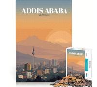 Rompecabezas de 1000 Piezas para Adultos,Paisaje Urbano de Addis Abeba,Etiopía,Arte,Manualidades de Bordes Finos,Juego Divertido para Pensar,Juego Relajante,Regalo de cumpleaños para Aficionados