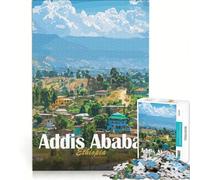 Rompecabezas de 1000 Piezas para Adultos: Paisaje Urbano de Addis Abeba Juguetes para armar, Actividades Divertidas en casa, cumpleaños y Navidad 38x52cm