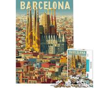 Rompecabezas de 1000 piezas para adultos Paisaje urbano de Barcelona con la Sagrada Familia Un reto para el desarrollo de la inteligencia Juguetes adictivos juegos relajantes actividadeses y un regalo
