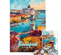Rompecabezas de 1000 Piezas para Adultos Paisaje Urbano de Budapest Rompecabezas para Adolescentes Juego de ingenio una Obra de Arte Juego desafiante Regalos (tamaño 50x75cm)