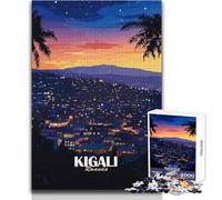 Rompecabezas de 1000 Piezas para Adultos, Paisaje Urbano de Kigali, Ruanda, de Noche, Juegos Familiares, Actividades Divertidas, Regalo, tamaño 50x75cm
