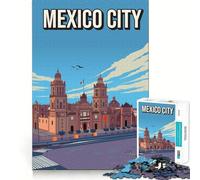 Rompecabezas de 1000 Piezas para Adultos,Paisaje Urbano de la Ciudad de México,Arte de Borde Premium,Juego de ingenio,Regalo,Juego Casual,Actividad de cumpleaños (38x26cm)