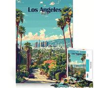 Rompecabezas de 1000 Piezas para Adultos Paisaje Urbano de Los Ángeles Un desafío Divertido e Inteligente Un Juego Tranquilo y entretenido Regalo Ideal para cumpleaños y para Aficionados (38x26cm)