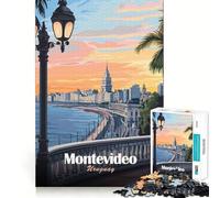 Rompecabezas de 1000 Piezas para Adultos,Paisaje Urbano de Montevideo,Uruguay,póster de Viaje,Arte de Corte preciso,desafío Inteligente,Juego para el Tiempo Libre,decoración navideña para la Pared
