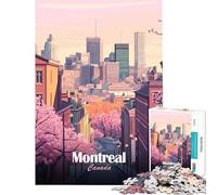 Rompecabezas de 1000 Piezas para Adultos Paisaje Urbano de Montreal Canadá con cerezos en Flor Juego Imposible Juguete Educativo y Divertido para Mejorar la Memoria (tamaño 38x26cm)