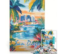 Rompecabezas de 1000 Piezas para Adultos Paisaje Urbano de San Diego Juegos relajantes interacción Entre Padres e Hijos Regalo de cumpleaños Regalos de Viaje 50x75cm