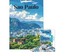 Rompecabezas de 1000 Piezas para Adultos Paisaje Urbano de São Paulo Rompecabezas para Adolescentes Juego de ingenio una Obra de Arte Juego desafiante Regalos (tamaño 38x52cm)
