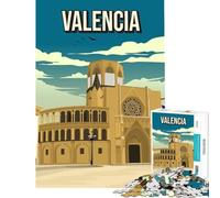 Rompecabezas de 1000 Piezas para Adultos Paisaje Urbano de Valencia Ideal para Viajes Juegos educativos desafíos y decoración del hogar Regalos artísticos Tamaño 38x26cm