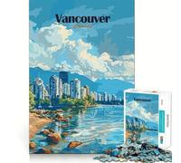 Rompecabezas de 1000 Piezas para Adultos, Paisaje Urbano de Vancouver, Canadá, Arte, Piezas de Ajuste preciso, Juego de lógica, diversión acogedora, Regalo de cumpleaños (38x52cm)