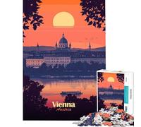Rompecabezas de 1000 Piezas para Adultos Paisaje Urbano de Viena al Atardecer Juego Educativo Juguetes didácticos Excelentes Regalos y Juguetes Ideal para Parejas tamaño 38x26cm