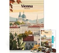 Rompecabezas de 1000 Piezas para Adultos, Paisaje Urbano de Viena, Austria, póster de Viaje, Ajuste, Arte, Juego Mental, Regalo, Juego Lento, Arte de Pared navideño (50x75cm)