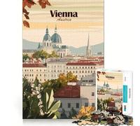 Rompecabezas de 1000 Piezas para Adultos, Paisaje Urbano de Viena, Austria, póster de Viaje, Juego de ingenio, Regalo Divertido, Juego Relajante, Regalo de Ocio navideño (38x26cm)