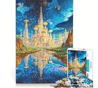 Rompecabezas de 1000 Piezas para Adultos: Paisaje Urbano fantástico con Reflejo, Juguete Educativo, ejercita tu Cerebro y Tus Manos, cumpleaños 38x52cm