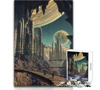 Rompecabezas de 1000 Piezas para Adultos: Paisaje Urbano futurista en un Planeta alienígena Difícil desafío Juegos educativos Gran Regalo para Juegos (tamaño 50x75cm)