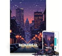 Rompecabezas de 1000 Piezas para Adultos,Paisaje Urbano Invernal de Montreal,Canadá,decoración de Bordes limpios,Actividad Cerebral,diversión fácil,Regalo de cumpleaños para la Mente (38x52cm)