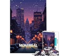 Rompecabezas de 1000 Piezas para Adultos Paisaje Urbano Invernal de Montreal Canadá Juego Educativo desafío Juguete Juego práctico antiestrés Regalo Divertido (tamaño 38x52cm)