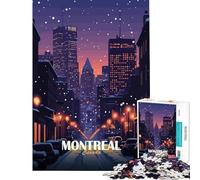 Rompecabezas de 1000 Piezas para Adultos Paisaje Urbano Invernal de Montreal Canadá Juguetes educativos Juegos prácticos Ideas para Regalos educativos (tamaño 50x75cm)