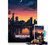 Rompecabezas de 1000 Piezas para Adultos Paisaje Urbano Nocturno de Brisbane,Australia Arte de Corte preciso Juego Creativo Juguete para Relajarse Tranquilo (38x26cm)