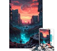 Rompecabezas de 1000 Piezas para Adultos Paisaje Urbano postapocalíptico Juguetes adictivos para Cultivar la Paciencia Juego práctico Decoración del hogar Regalos de cumpleaños (Tamaño 38x52cm)