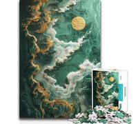 Rompecabezas de 1000 Piezas para Adultos, Paisaje Verde y Dorado, Juego Educativo Familiar, Ideas de Regalo educativas, 38x52cm (1000 Piezas)