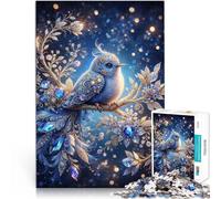 Rompecabezas de 1000 Piezas para Adultos Pájaro de Medianoche enjoyado Juegos Divertidos Cada Pieza es única: un desafiante y Divertido Juego Familiar 75x50cm