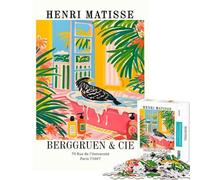 Rompecabezas de 1000 Piezas para Adultos Pájaro en la bañera de Henri Matisse Un desafío artístico Educativo Una Obra de Arte Juguetes antiestrés para Mayores de 14 años (38x26cm)