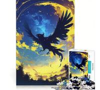 Rompecabezas de 1000 Piezas para Adultos: Pájaro Negro en Vuelo, Juguetes para armar, Actividades Divertidas en casa, para Fortalecer el Amor en Pareja 50x75cm